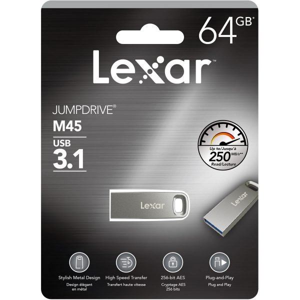 1568310346 IMG 1251782 Lexar JumpDrive M45 USB 3.1 64 GB Metallic Flash Drive