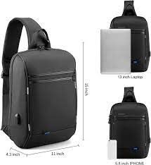 Black Crossbody Single Shoulder Messenger Sling laptop Bag