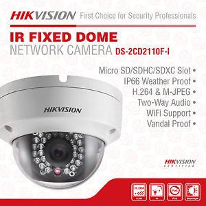  Hikvision DS-2CD2110F-I 1.3 Megapixel CMOS Vandal-proof Network Dome Camera