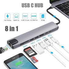 USB Type C Adapter with 4K HDMI Port Ethernet RJ45 (8 ports) USB Type C Adapter with 4K HDMI Port Ethernet RJ45 (8 ports)