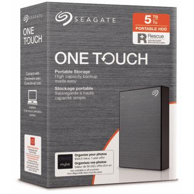 on touch Seagate One Touch 5TB Portable Hard Drive