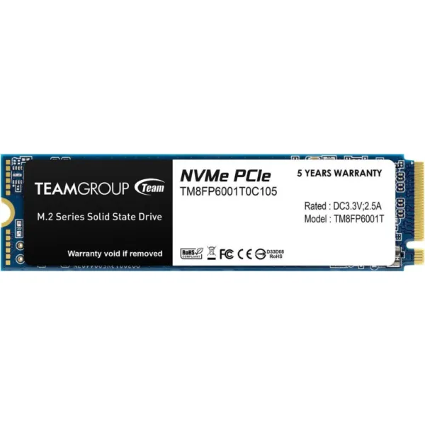 Team Group MP33 M.2 2280 1TB PCIe 3.0 x4 with NVMe 1.3 3D NAND Internal Solid State Drive (SSD)