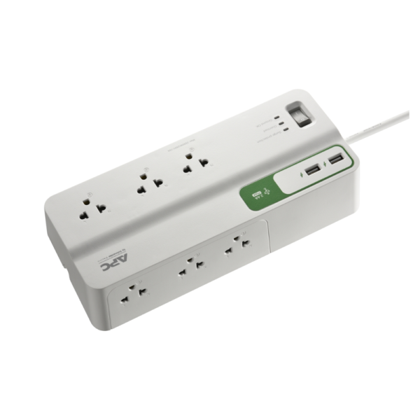 APC Performance SurgeArrest 6 outlets with 5V, 2.4A 2 port USB charger, 230V UK