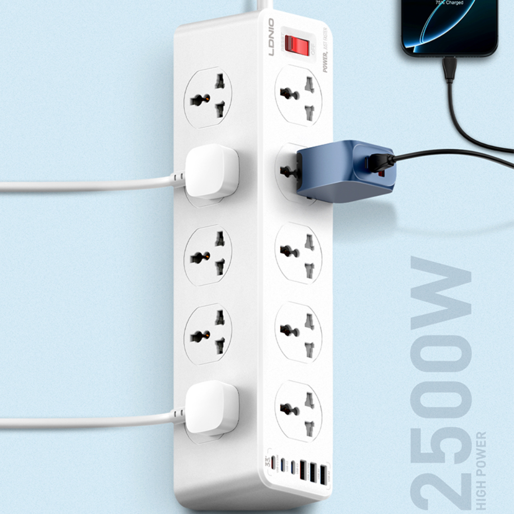LDNIO SC10610 Surge Protector Extension Power Socket Strip - Image 2
