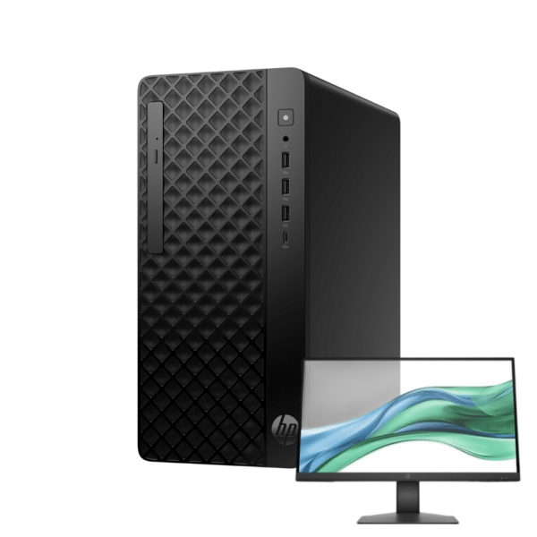 HP ProDesk 2 Tower G1i E Desktop PC 8GB RAM 512GB SSD Intel Core i5 14th Gen P/N (D41QYAT) Black with Hp 322e monitor